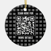 Promotional QR code (editable) plus Logo Pattern Keramik Ornament (Vorne)