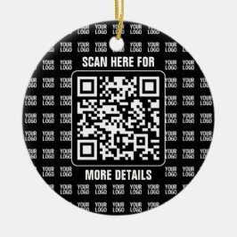 Promotional QR code (editable) plus Logo Pattern Keramik Ornament