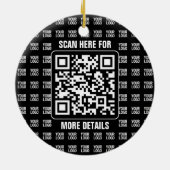 Promotional QR code (editable) plus Logo Pattern Keramik Ornament (Hinten)