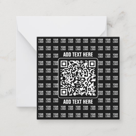 Promotional QR code (editable) plus Logo Pattern Mitteilungskarte (Vorderseite)