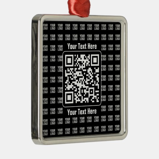 Promotional QR code (editable) plus Logo Pattern Ornament Aus Metall (Rechts)