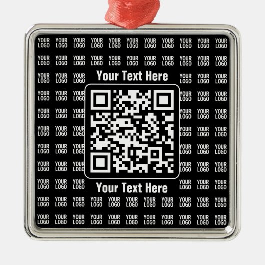 Promotional QR code (editable) plus Logo Pattern Ornament Aus Metall (Vorne)