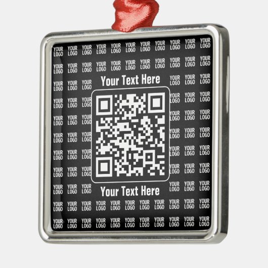 Promotional QR code (editable) plus Logo Pattern Ornament Aus Metall (Links)