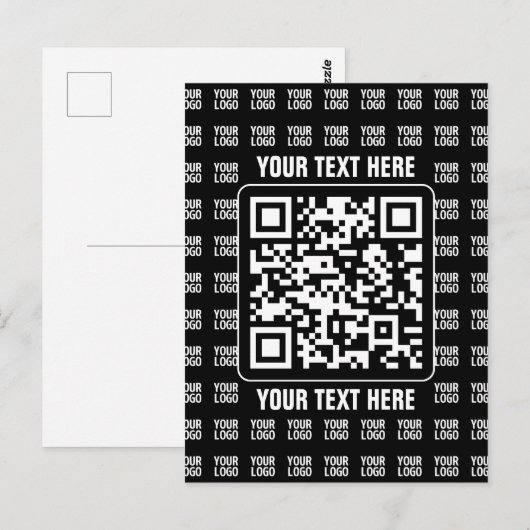 Promotional QR code (editable) plus Logo Pattern Postkarte (Vorne/Hinten)