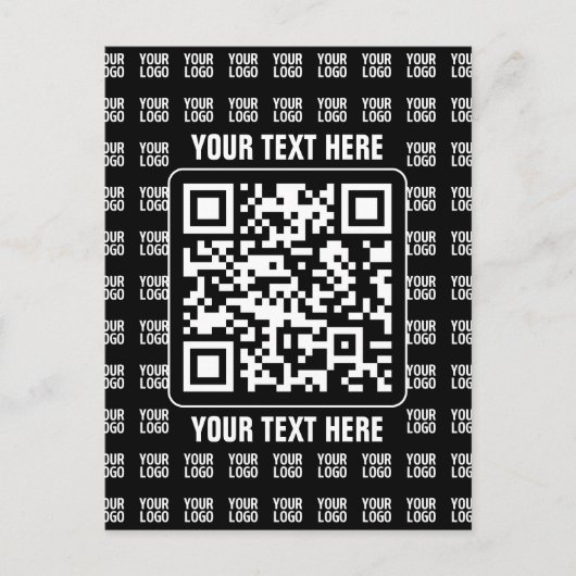 Promotional QR code (editable) plus Logo Pattern Postkarte (Vorderseite)