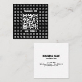 Promotional QR code (editable) plus Logo Pattern Quadratische Visitenkarte