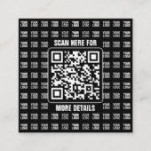 Promotional QR code (editable) plus Logo Pattern Quadratische Visitenkarte (Vorderseite)
