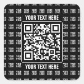 Promotional QR code (editable) plus Logo Pattern Quadratischer Aufkleber (Vorderseite)