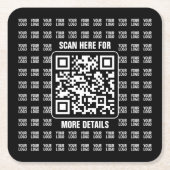 Promotional QR code (editable) plus Logo Pattern Rechteckiger Pappuntersetzer (Vorderseite)