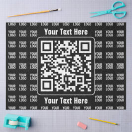 Promotional QR code (editable) plus Logo Pattern Seidenpapier
