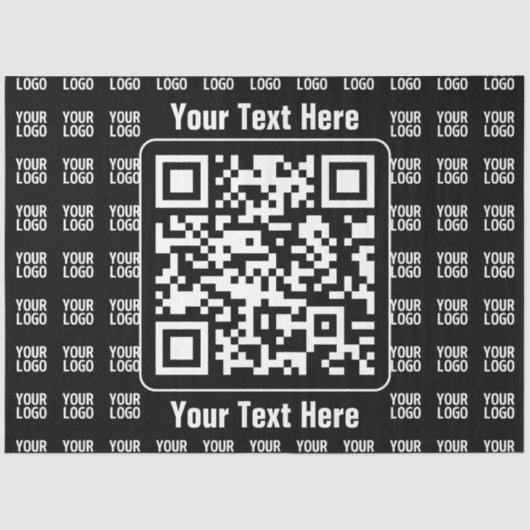Promotional QR code (editable) plus Logo Pattern Seidenpapier (Vorderseite)