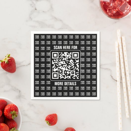 Promotional QR code (editable) plus Logo Pattern Serviette (Beispiel)