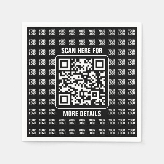 Promotional QR code (editable) plus Logo Pattern Serviette (Vorderseite)