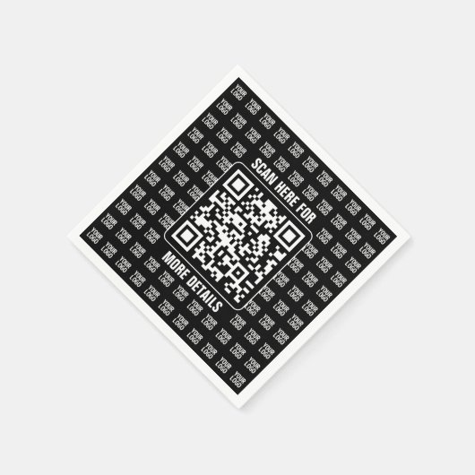 Promotional QR code (editable) plus Logo Pattern Serviette (Ecke)