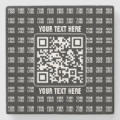 Promotional QR code (editable) plus Logo Pattern Steinuntersetzer (Vorderseite)