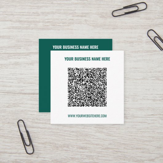 Promotional Your QR Code Business Cards Example Quadratische Visitenkarte (Vorderseite/Rückseite Beispiel)