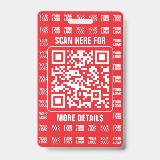 Promotionaler QR-Code (editierbar) mit Logo-Muster Ausweis (Vorderseite)