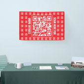 Promotionaler QR-Code (editierbar) mit Logo-Muster Banner (Messe)