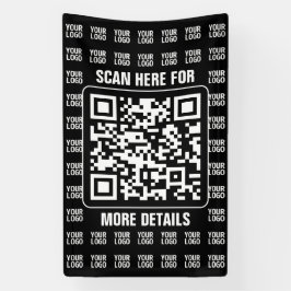 Promotionaler QR-Code (editierbar) mit Logo-Muster Banner