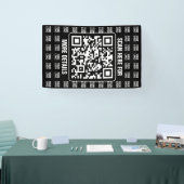 Promotionaler QR-Code (editierbar) mit Logo-Muster Banner (Messe)