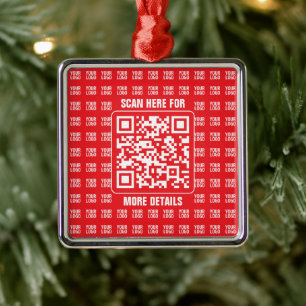 Promotionaler QR-Code (editierbar) mit Logo-Muster Ornament Aus Metall
