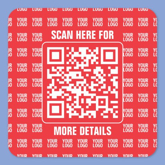 Promotionaler QR-Code (editierbar) mit Logo-Muster Quadratischer Aufkleber