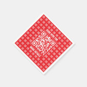 Promotionaler QR-Code (editierbar) mit Logo-Muster Serviette (Ecke)