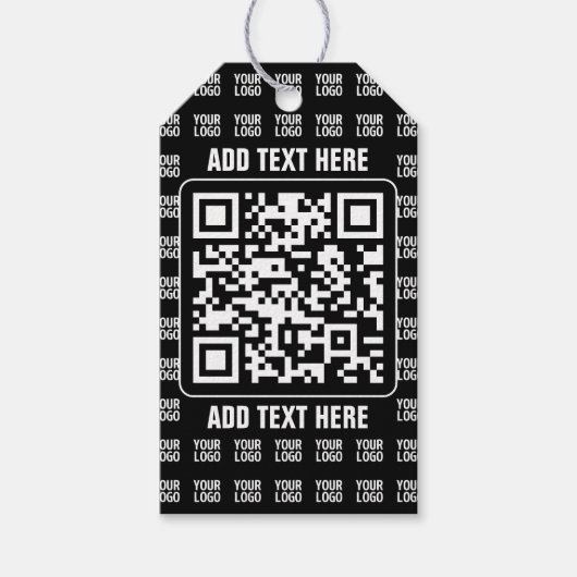 Promotionaler QR-Code (editierbar) plus Logo-Muste Geschenkanhänger (Vorderseite)
