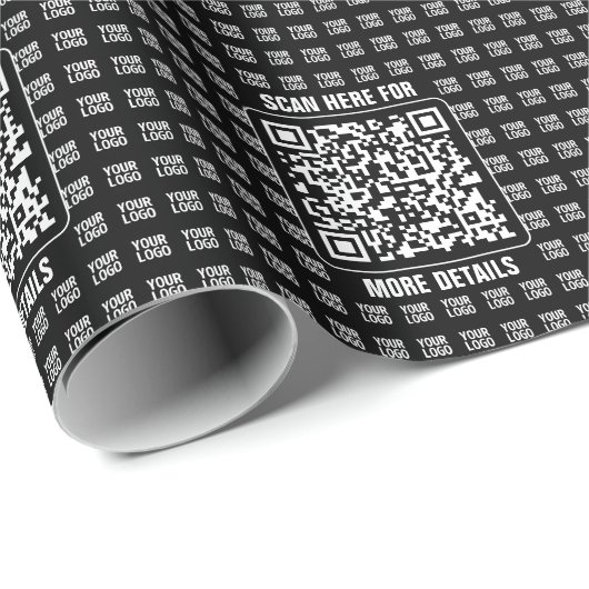 Promotionaler QR-Code (editierbar) plus Logo-Muste Geschenkpapier (Rolleneckpunkt)