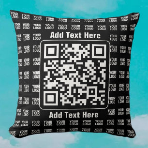 Promotionaler QR-Code (editierbar) plus Logo-Muste Kissen