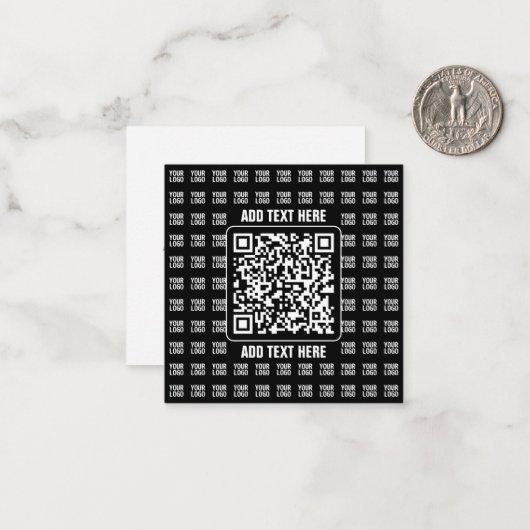 Promotionaler QR-Code (editierbar) plus Logo-Muste Mitteilungskarte (Vorderseite/Rückseite Beispiel)
