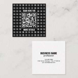 Promotionaler QR-Code (editierbar) plus Logo-Muste Quadratische Visitenkarte