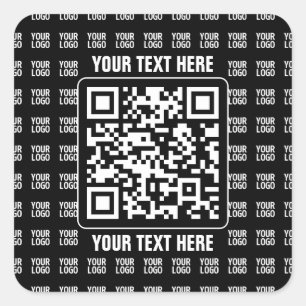 Promotionaler QR-Code (editierbar) plus Logo-Muste Quadratischer Aufkleber