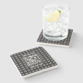 Promotionaler QR-Code (editierbar) plus Logo-Muste Steinuntersetzer (Seitenansicht)