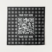 Promotionaler QR-Code (editierbar) plus Logo-Muste Wandteppich (Vorderseite)