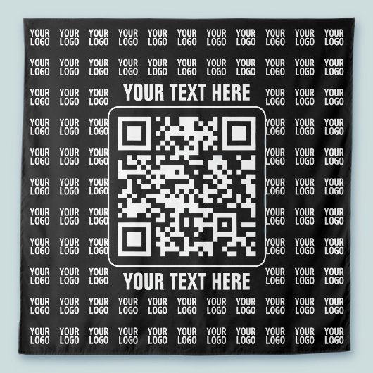 Promotionaler QR-Code (editierbar) plus Logo-Muste Wandteppich