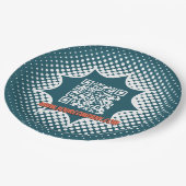 Promotionservice für Blue QR-Code-Reinigung Pappteller (Schrägansicht)