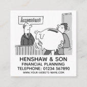 Promotionsplatz für Finanzplaner oder Wirtschaftsp Quadratische Visitenkarte (Vorderseite)