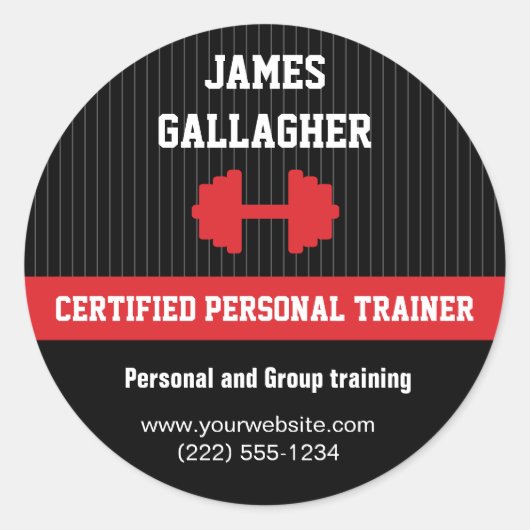 Promotionsticker für Personal Trainer Runder Aufkleber (Vorderseite)