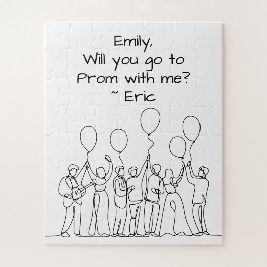 Promposal | Will You go to Prom with Me? Line Art Puzzle (Vertikal)