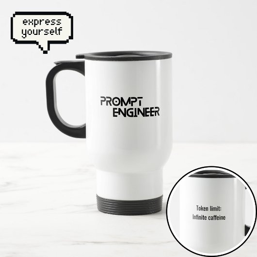 Prompt engineer minimalist quote reisebecher