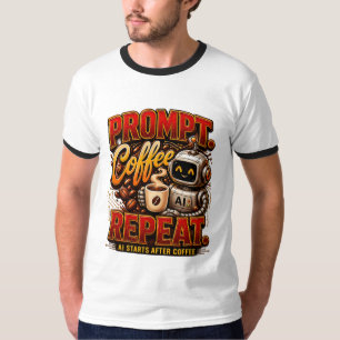 Prompt Kaffee Wiederholen .Ai Startet Nach Kaffee T-Shirt
