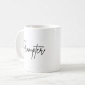 Prompter Typo Black Writing Coffee Tasse (Vorderseite Links)
