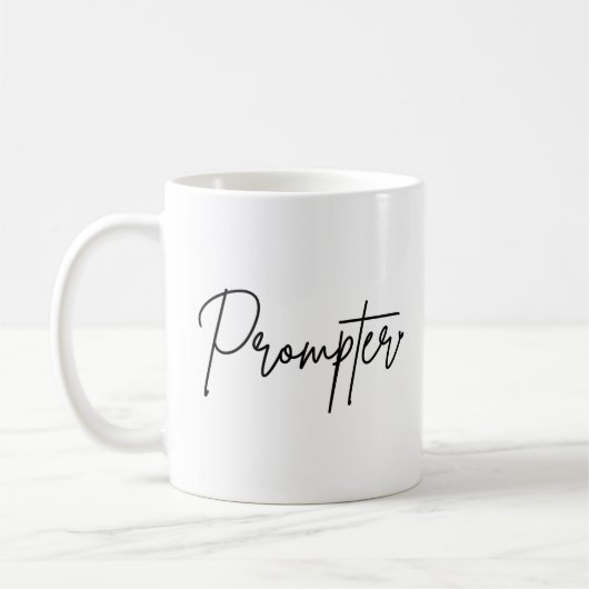 Prompter Typo Black Writing Coffee Tasse (Links)