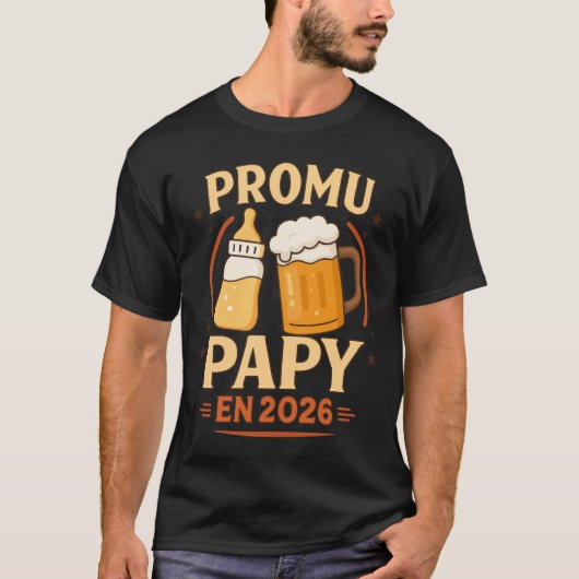 Promu Papy 2026 Idée Annonce Futur Grand-Père T-Shirt (Vorderseite)