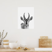 Pronghorn Antelope Desert Animal Portrait Poster (Küche)