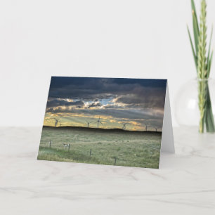 Pronghorn Antilope mit Windmühlen am Karte