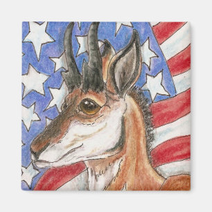 Pronghorn Antilopen-Americanatier-Kunst Magnet