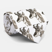 Pronghorn Antilopen-Tier-Holzkohlen-Kunst Krawatte (Gerollt)