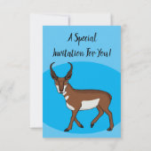 Pronghorn-Antiope-Cartoon Einladung (Rückseite)
